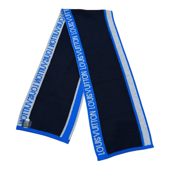 Louis Vuitton Generation Wool Scarf Blue Black - Picture 2 of 2